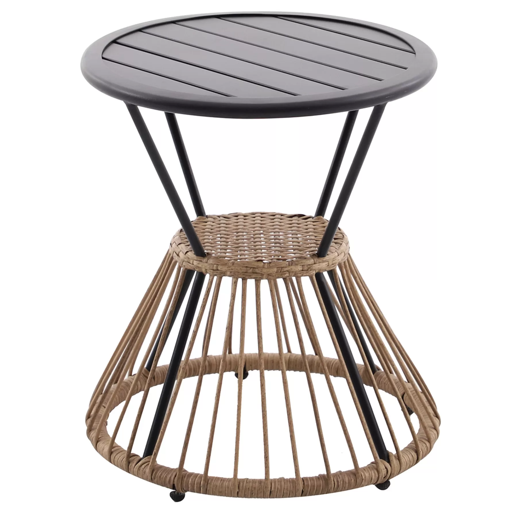 * Typical Style Tracey Boyd Chelsea Brown Steel & Wicker Outdoor Side Table
